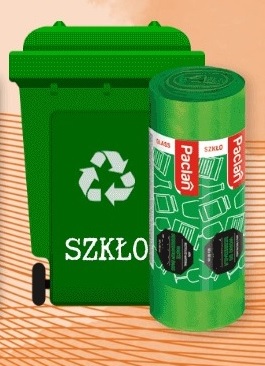 Paclan zielone worki na śmieci do segregacji szkła 120L 10 szt.