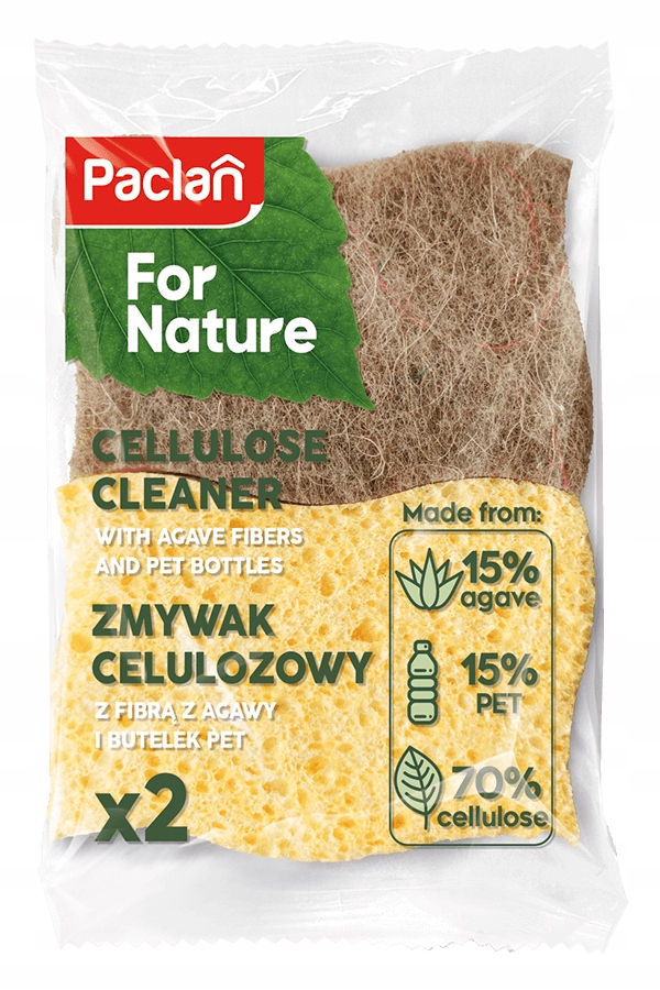 Paclan For Nature celulozowy zmywak z fibrą agawy 2 sztuki