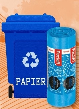 Paclan niebieskie worki na śmieci do segregacji papieru 120L 10 szt.