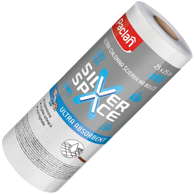 Paclan Silver Space ultra chłonne ścierki na rolce 40 szt.