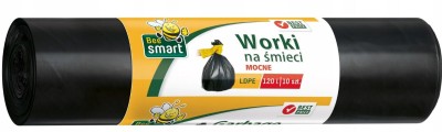 Paclan Bee Smart LDPE czarne worki na odpady 120l 10 sztuk
