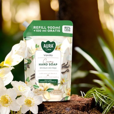 Bispol Aura Care Creamy Vanilla mydło w płynie doypack 1000ml