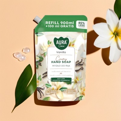 Bispol Aura Care Creamy Vanilla mydło w płynie doypack 1000ml
