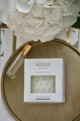 Bispol VC-001-459 Valpe BIAŁY BURSZTYN świeca zapachowa w kryształowym szkle