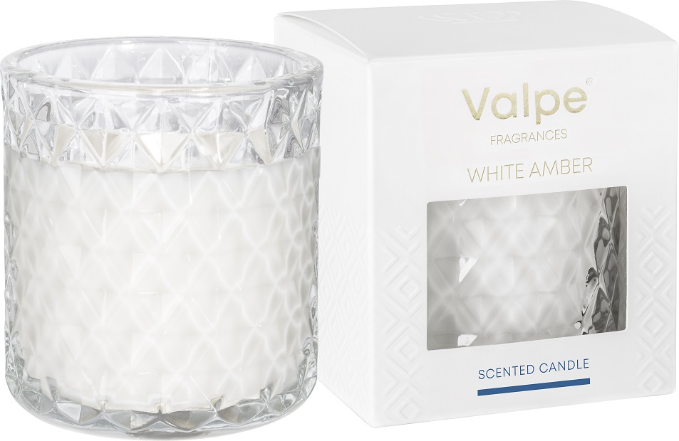 Bispol VC-001-459 Valpe BIAŁY BURSZTYN świeca zapachowa w kryształowym szkle