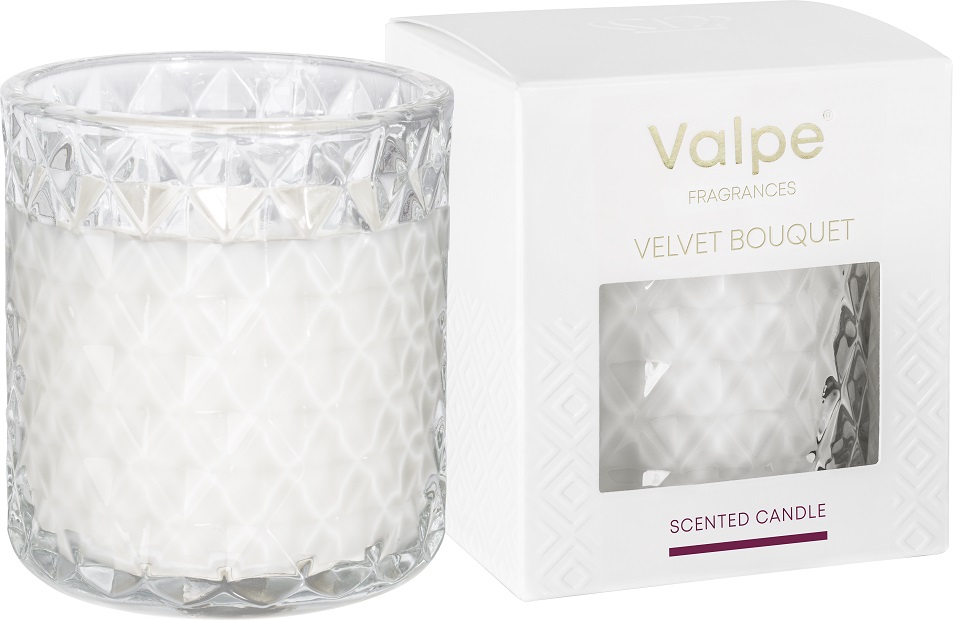 Bispol VC-001-458 Valpe AKSAMITNY BUKIET świeca zapachowa w kryształowym szkle