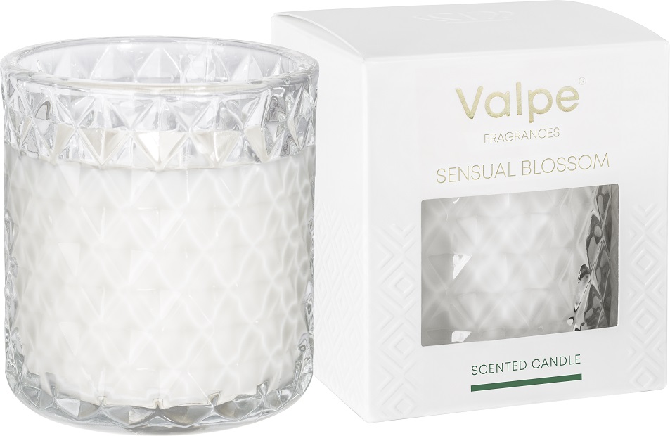 Bispol VC-001-457 Valpe ZMYSŁOWY KWIAT świeca zapachowa w kryształowym szkle