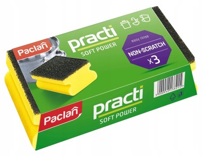 Paclan Soft Power Practi gąbka do naczyń 3 sztuki