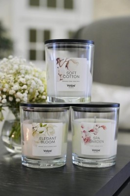 Bispol sn95d-439 Valpe - ELEGANCKI KWIAT świeca zapachowa w szkle z drewnianym wieczkiem - 50H