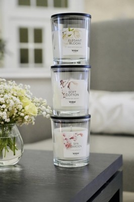 Bispol sn95d-439 Valpe - ELEGANCKI KWIAT świeca zapachowa w szkle z drewnianym wieczkiem - 50H