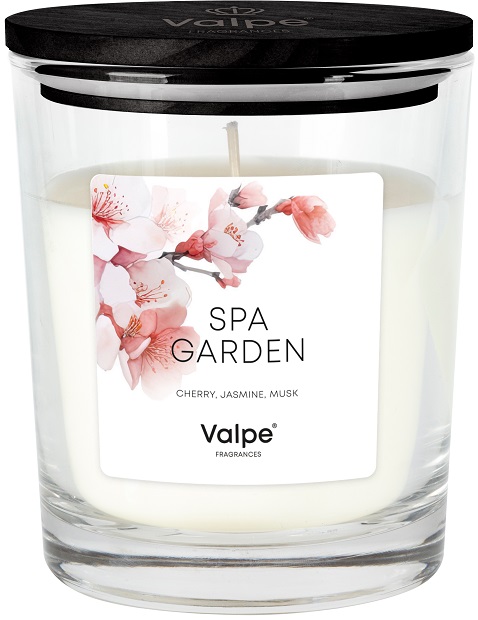 Bispol sn95d-254 Valpe - OGRÓD SPA świeca zapachowa w szkle z drewnianym wieczkiem - 50H