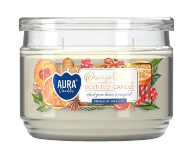 Bispol Pomarańczowe Ciasteczka świeca zapachowa w niskim słoju snp106-450 Aura 1 sztuka