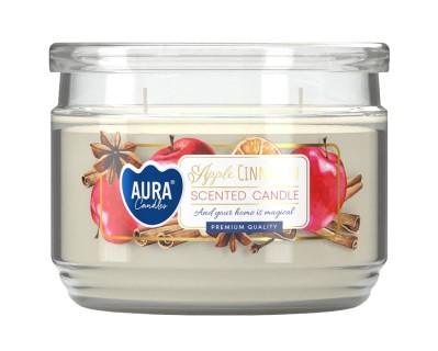 Bispol Jabłko-Cynamon świeca zapachowa w niskim słoju snp106-87 Aura 1 sztuka