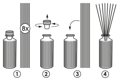 Bispol VD-002-462 Valpe AKSAMITNA TUBEROZA dyfuzor zapachowy w prążkowanym szkle - 135ml