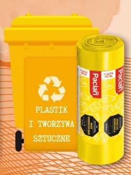 Paclan żółte worki do segregacji odpadów plastikowych 120l 10 sztuk