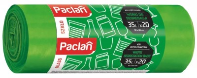 Paclan zielone worki do segregacji odpadów szkło 35l 20 szt.