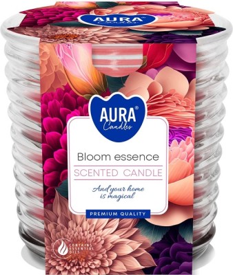 Bispol Kwiatowa Esencja świeca zapachowa w prążkowanym szkle Aura 1 sztuka