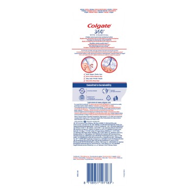 Colgate 360 Charcoal medium szczoteczki do zębów duopack