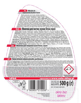 Tytan do czyszczenia kuchni mleczko w sprayu 500g