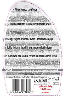 Tytan Nanotechnologia płyn do mycia szyb w rozpylaczu 750g