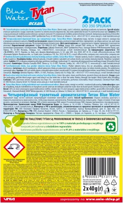 Tytan Blue Water czterofunkcyjna zawieszka barwiąca wodę 2 x 40g