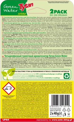 Tytan Green Water czterofunkcyjna zawieszka barwiąca wodę 2 x 40g