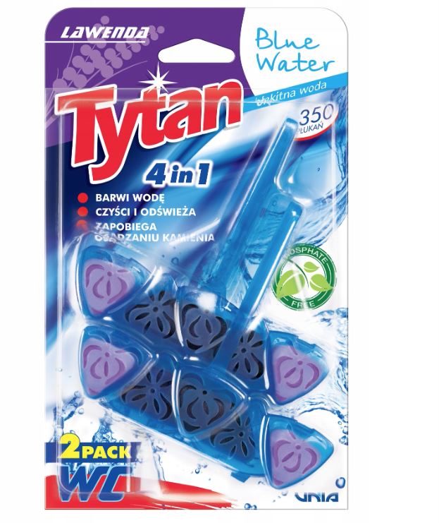 Tytan Violet Water czterofunkcyjna zawieszka barwiąca wodę do WC 2 x 40g