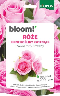 Biopon bloom! rozpuszczalny nawóz koncentrat do róż i innych roślin kwitnących 200g