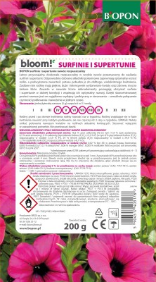 Biopon bloom! rozpuszczalny nawóz koncentrat do surfinii i supertunii 200g