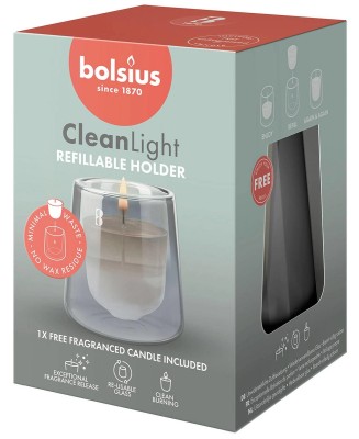 Bolsius Cleanlight Cyprys i Amber świecznik z zapachową wkładką