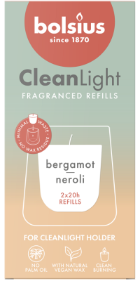 Bolsius Cleanlight Bergamotka i Neroli zapachowy wkład 20 godzinny 2 sztuki