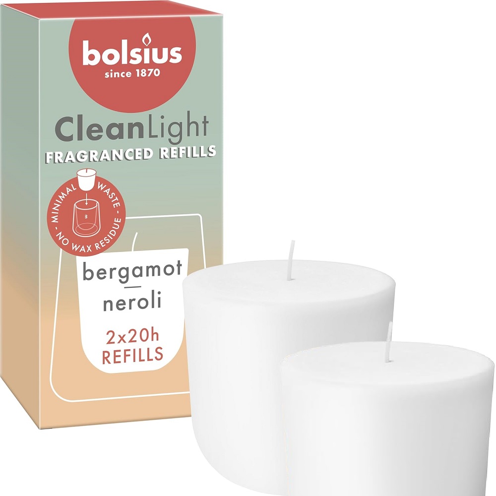 Bolsius Cleanlight Bergamotka i Neroli zapachowy wkład 20 godzinny 2 sztuki