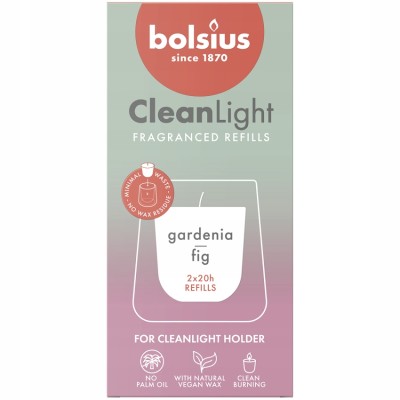 Bolsius Cleanlight Gardenia i Figa wkład zapachowy do świecznika  2 sztuki