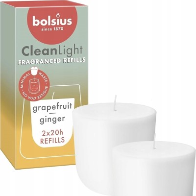 Bolsius Cleanlight Grapefruit i Imbir wkład zapachowy do świecznika  2 sztuki