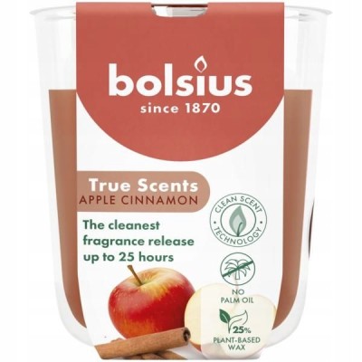 Bolsius True Scents Jabłko z Cynamonem świeca zapachowa 80/73 w szkle