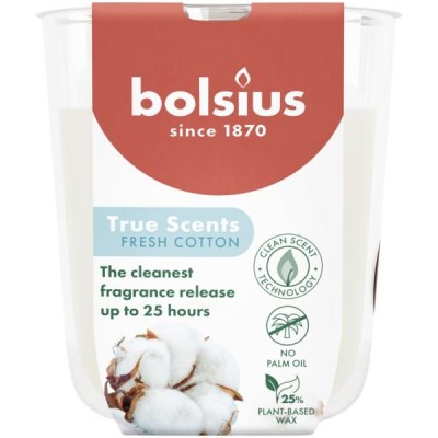 Bolsius True Scents Świeża Bawełna świeca zapachowa 80/73 w szkle