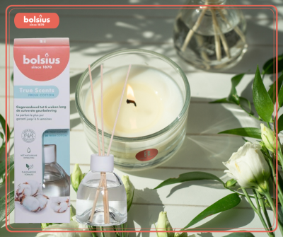 Bolsius True Scents ŚWIEŻA BAWEŁNA dyfuzor zapachowy z patyczkami - 60ml