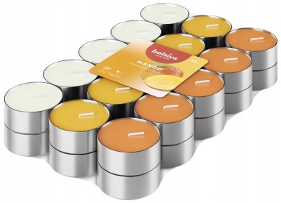 Bolsius Multi Coloured Mango podgrzewacze zapachowe 3,5 godzinne - 30 sztuk