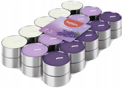 Bolsius Multi Coloured Lawenda podgrzewacze zapachowe 3,5 godzinne - 30 sztuk