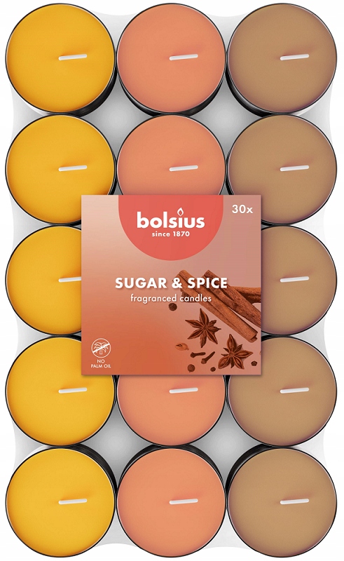 Bolsius Multi Coloured Cynamon podgrzewacze zapachowe 3,5 godzinne - 30 sztuk