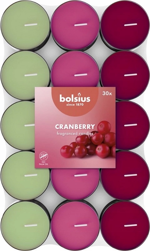 Bolsius Multi Coloured Żurawina podgrzewacze zapachowe 3,5 godzinne - 30 sztuk