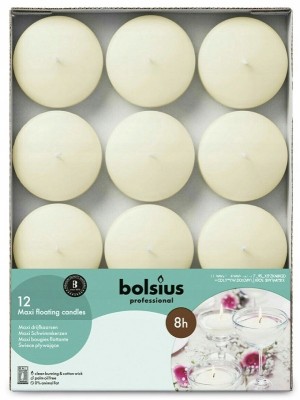 Bolsius Kremowa świeca pływająca 12 sztuk