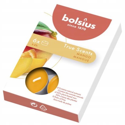 Bolsius True Scents Mango podgrzewacze zapachowe 4 godzinne - 6 sztuk
