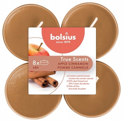 Bolsius True Scents Jabłko i Cynamon podgrzewacze zapachowe Maxi 8 godzinne - 8 sztuk