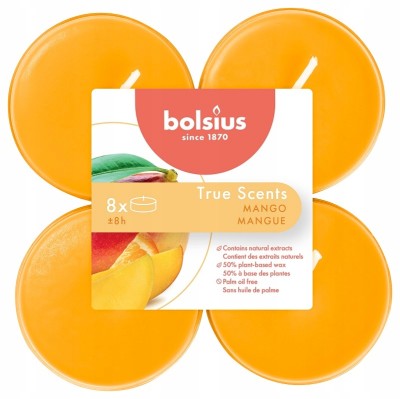 Bolsius True Scents Mango podgrzewacze zapachowe Maxi 8 godzinne - 8 sztuk