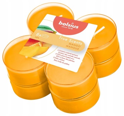 Bolsius True Scents Mango podgrzewacze zapachowe Maxi 8 godzinne - 8 sztuk