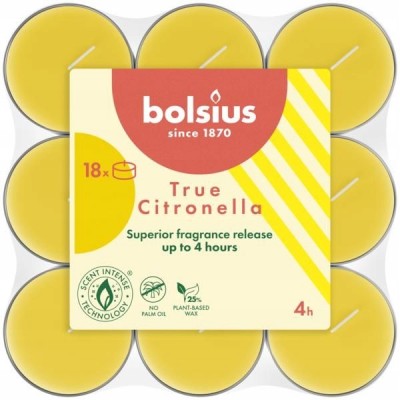 Bolsius True Citronella podgrzewacze zapachowe 4 godzinne - 18 sztuk