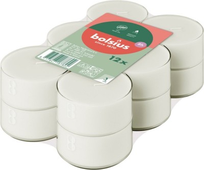 Bolsius podgrzewacze bezzapachowa białe Maxi Light 8 godzinne przezroczysta osłonka 12 sztuk