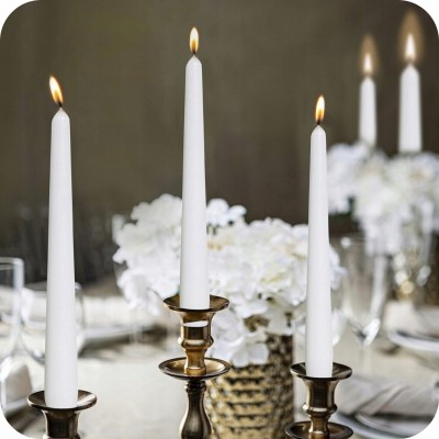 Bolsius Biała świeca stołowa szpica 245/24mm - 4 sztuki