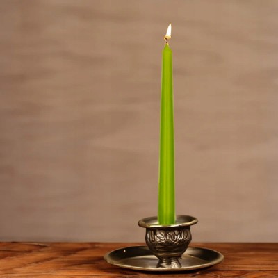 Bolsius Jasno Zielona świeca stołowa szpica 245/24mm - 12 sztuk